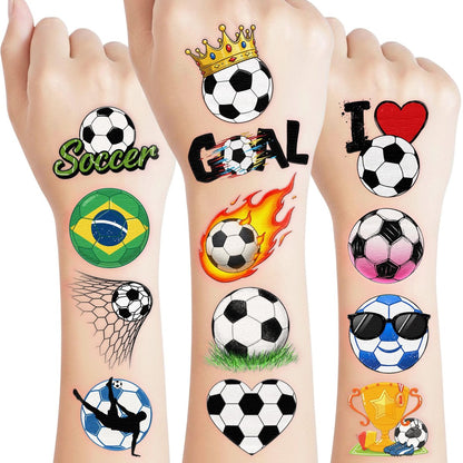 96-Piece Soccer Temporary Tattoos Stickers – Sport Party Favors, Birthday Supplies & Classroom Prizes for Kids & Teens