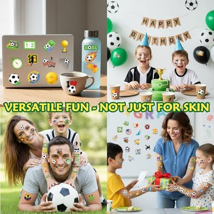96-Piece Soccer Temporary Tattoos Stickers – Sport Party Favors, Birthday Supplies & Classroom Prizes for Kids & Teens