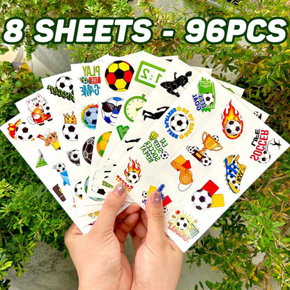 96-Piece Soccer Temporary Tattoos Stickers – Sport Party Favors, Birthday Supplies & Classroom Prizes for Kids & Teens