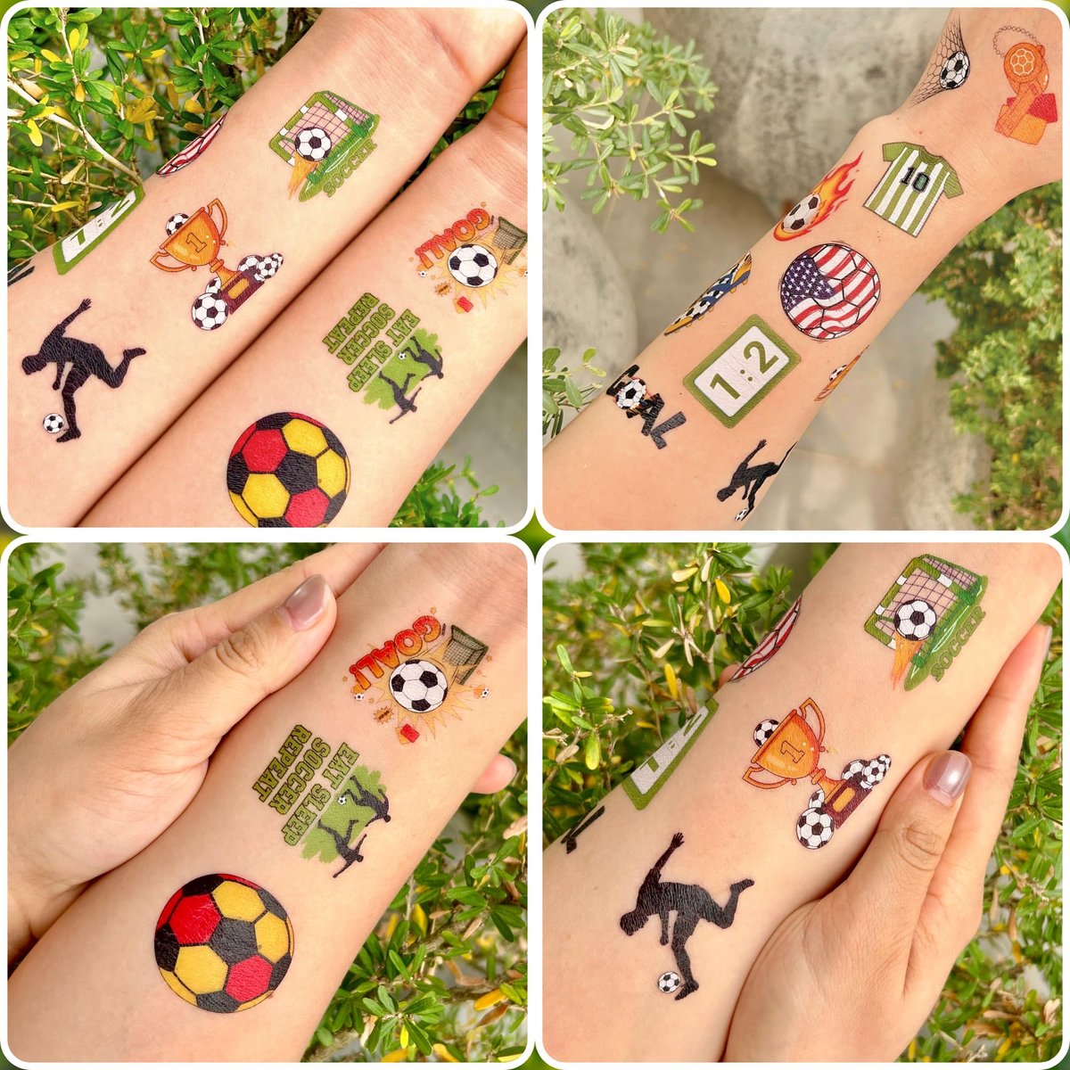 96-Piece Soccer Temporary Tattoos Stickers – Sport Party Favors, Birthday Supplies & Classroom Prizes for Kids & Teens - görsel 11