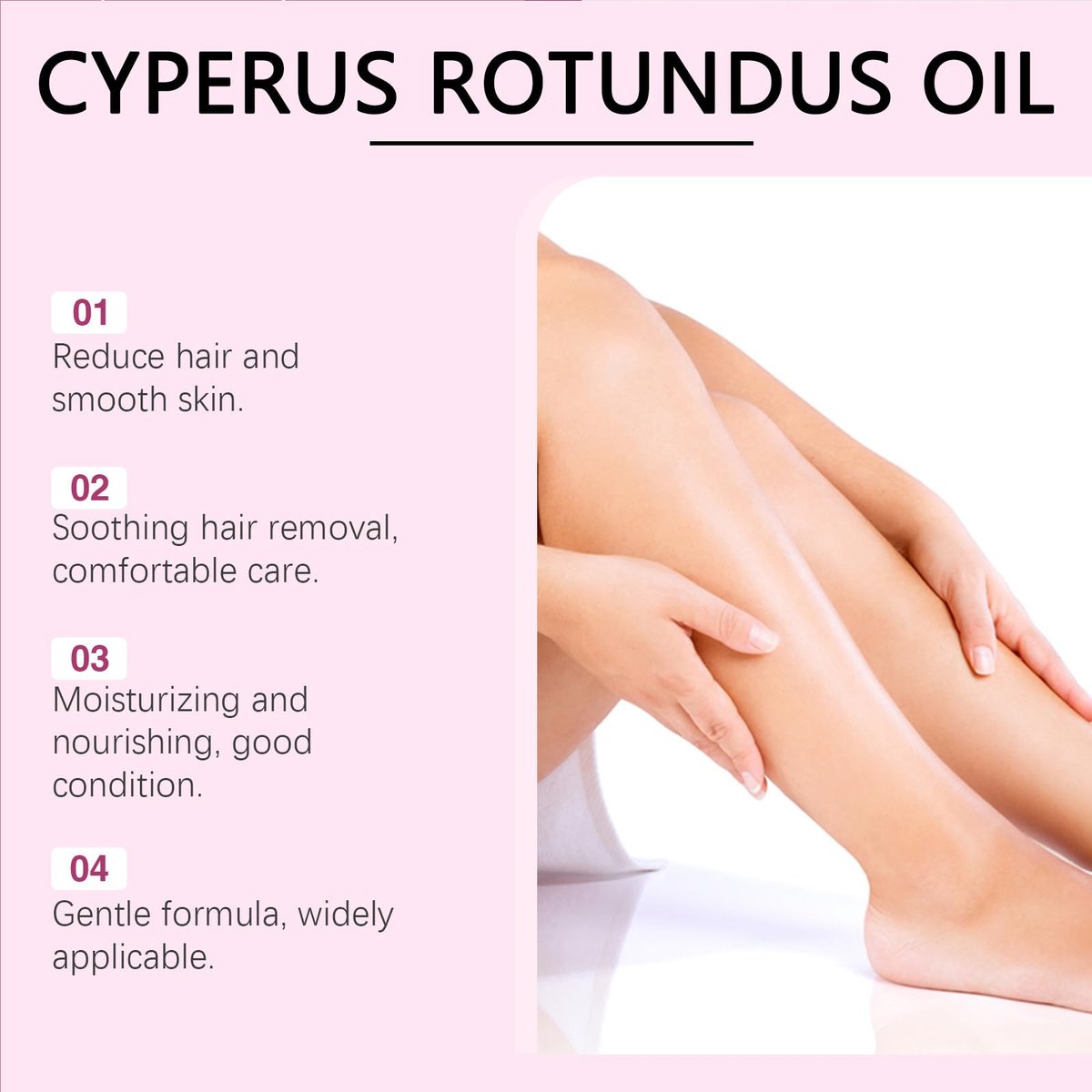 Edottbag 2-Pack Natural Cyperus Rotundus Oil for Hair Removal & Hair Growth Reduction - Pure Plant Extract, 2 fl oz Each, Suitable for All Skin Types - görsel 3