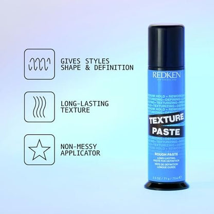 Redken Long-Lasting Styling Paste for All Hair Types – Medium Hold, Adds Texture & Definition with Flexible Control Avelisse