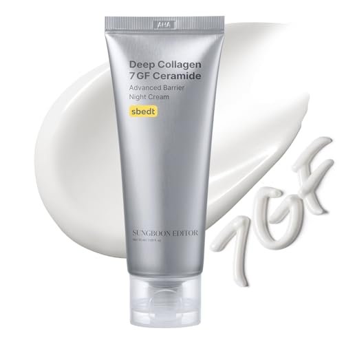 SUNGBOON EDITOR Deep Collagen 7GF Korean Night Cream for Face and Neck | Advanced Skincare Formula with 5 Ceramides & Retinol | Firm-Looking & Barrier-Supporting Nighttime Moisturizer, 1.69 oz Avelisse