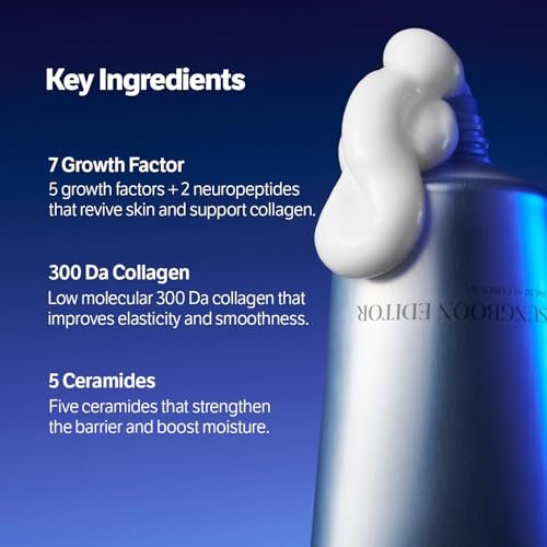SUNGBOON EDITOR Deep Collagen 7GF Korean Night Cream for Face and Neck | Advanced Skincare Formula with 5 Ceramides & Retinol | Firm-Looking & Barrier-Supporting Nighttime Moisturizer, 1.69 oz Avelisse