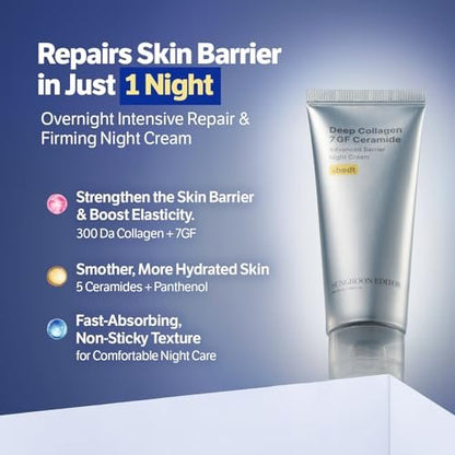 SUNGBOON EDITOR Deep Collagen 7GF Korean Night Cream for Face and Neck | Advanced Skincare Formula with 5 Ceramides & Retinol | Firm-Looking & Barrier-Supporting Nighttime Moisturizer, 1.69 oz Avelisse