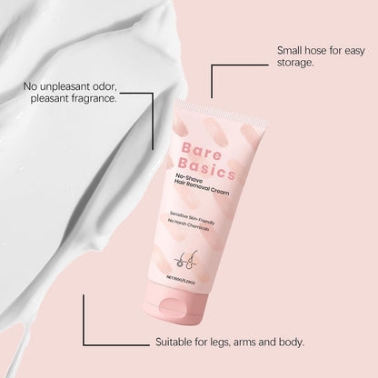 Bare Basic Hair Removal Cream for Women – Gentle No-Shave Depilatory with Vitamin E & B5, Moisturizing Formula, 5.29 Fl Oz Avelisse