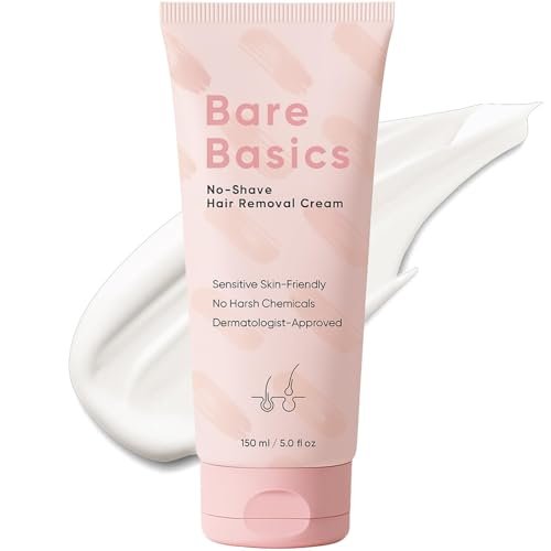 Bare Basic Hair Removal Cream for Women – Gentle No-Shave Depilatory with Vitamin E & B5, Moisturizing Formula, 5.29 Fl Oz Avelisse