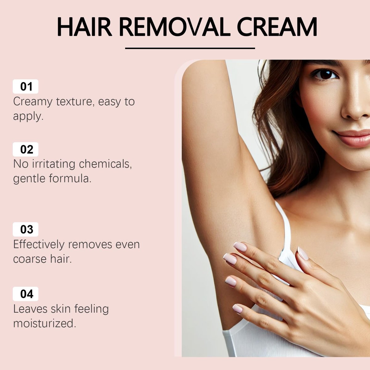 Bare Basic Hair Removal Cream for Women – Gentle No-Shave Depilatory with Vitamin E & B5, Moisturizing Formula, 5.29 Fl Oz Avelisse