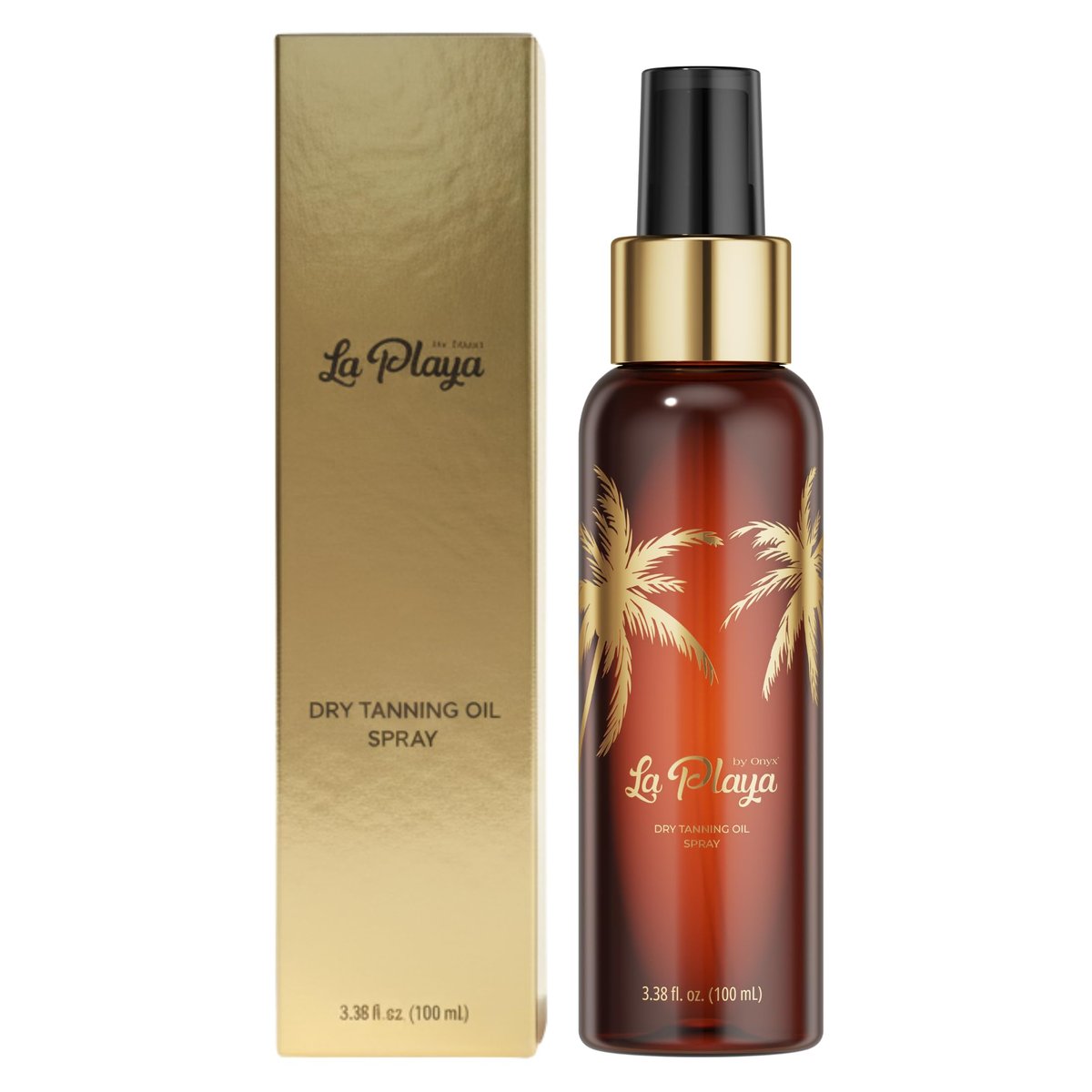 Onyx La Playa Dry Tanning Oil Spray Gel Accelerator - Fast Dark Tan Enhancer for Indoor Tanning Beds & Outdoor Sun, Non-Greasy, No-SPF, 3.38 Fl Oz Avelisse