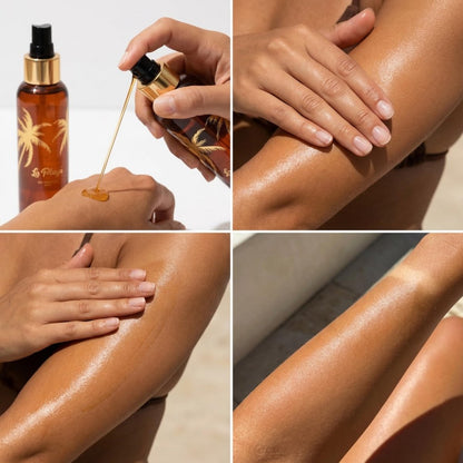 Onyx La Playa Dry Tanning Oil Spray Gel Accelerator - Fast Dark Tan Enhancer for Indoor Tanning Beds & Outdoor Sun, Non-Greasy, No-SPF, 3.38 Fl Oz Avelisse