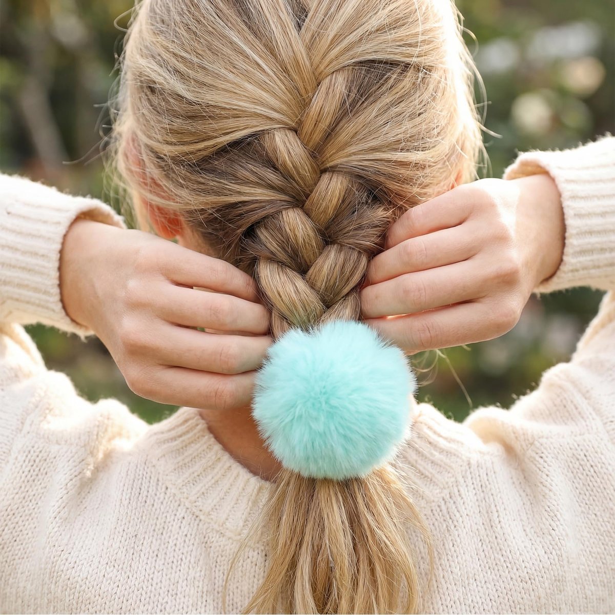 16-Piece Pom Pom Hair Ties – Multicolor Ball Scrunchies for Girls & Women, 2-Inch Elastic Holders - görsel 7
