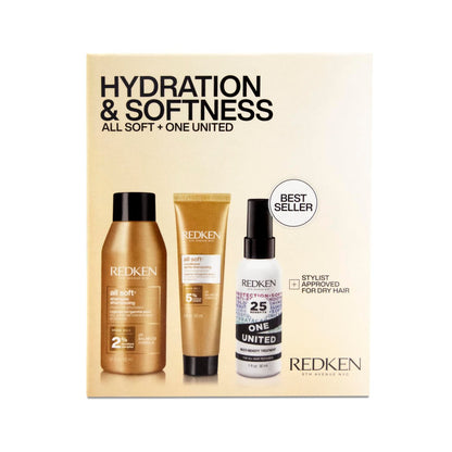 Redken All Soft Mini Kit – Moisturizing Shampoo, Conditioner & Leave In Treatment with Argan Oil for Soft, Hydrated Hair – Travel Size (1.23 Fl Oz Each) Avelisse