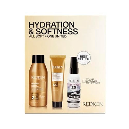 Redken All Soft Mini Kit – Moisturizing Shampoo, Conditioner & Leave In Treatment with Argan Oil for Soft, Hydrated Hair – Travel Size (1.23 Fl Oz Each) Avelisse