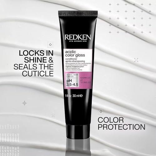 Redken Acidic Color Gloss Shine Mini Kit – Sulfate-Free Shampoo, Conditioner & Heat Protect Leave In Treatment for Hair Shine & Vibrant Color, Travel Size Avelisse