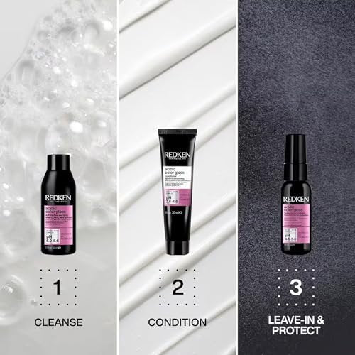 Redken Acidic Color Gloss Shine Mini Kit – Sulfate-Free Shampoo, Conditioner & Heat Protect Leave In Treatment for Hair Shine & Vibrant Color, Travel Size Avelisse