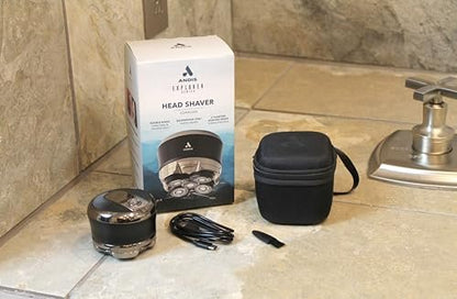 Andis 562927 Head Shaver for Skull - Waterproof Wet/Dry Rotary Shaver with 5 Floating Heads - Black Avelisse