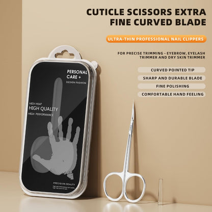 ESSBES Extra Fine Curved Blade Stainless Steel Scissors for Facial Hair, Cuticle, Eyebrow, Mustache & Nose Hair - Precision Grooming for Men & Women