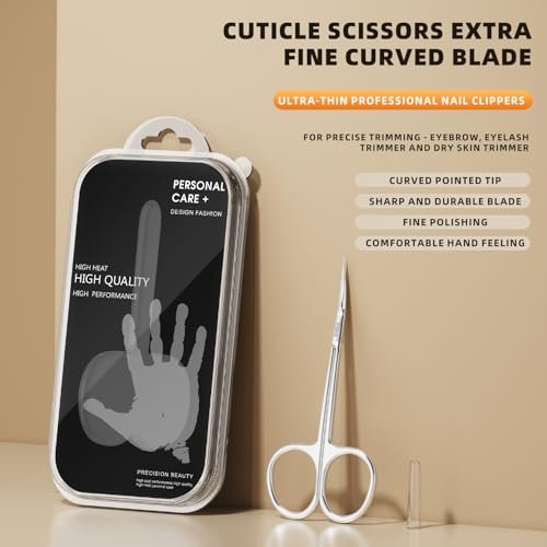 ESSBES Extra Fine Curved Blade Stainless Steel Scissors for Facial Hair, Cuticle, Eyebrow, Mustache & Nose Hair - Precision Grooming for Men & Women - görsel 8