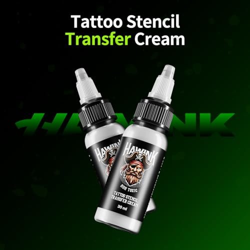 HAWINK Tattoo Gun Kit: Complete Setup with LCD Power Supply, 1600mAh Battery, 7 Inks & Stencil Transfer Gel Avelisse