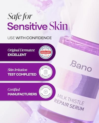 Bano Milk Thistle Repair Serum – Calming & Barrier Repair for Sensitive, Redness-Prone Skin | Hydrating, Fast-Absorbing, Fragrance-Free Korean Skincare (1.01 fl oz) Avelisse
