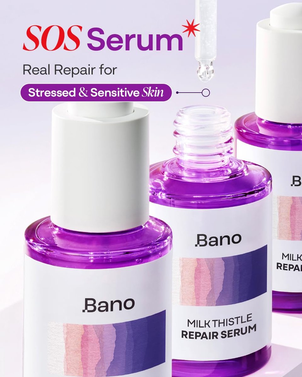 Bano Milk Thistle Repair Serum – Calming & Barrier Repair for Sensitive, Redness-Prone Skin | Hydrating, Fast-Absorbing, Fragrance-Free Korean Skincare (1.01 fl oz) Avelisse