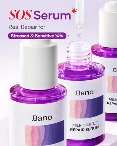 Bano Milk Thistle Repair Serum – Calming & Barrier Repair for Sensitive, Redness-Prone Skin | Hydrating, Fast-Absorbing, Fragrance-Free Korean Skincare (1.01 fl oz) Avelisse