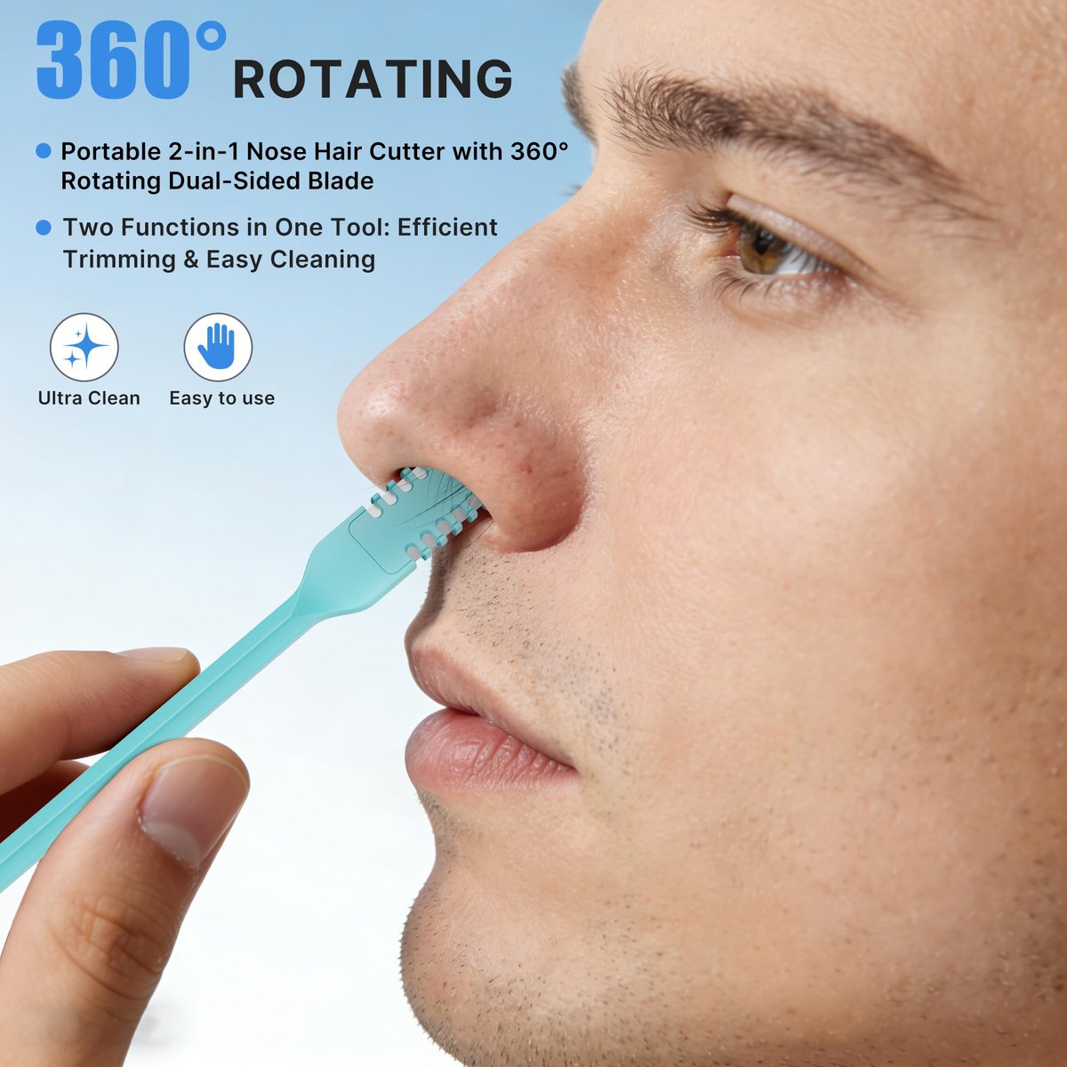 Meonxy 8-Pack Portable 2-in-1 Nasal Hair Cutter with Soft Cleaning Brush for Women and Men - 2026 Upgraded Double Sided Nose Knife - görsel 10