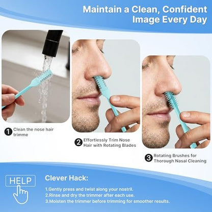 Meonxy 8-Pack Portable 2-in-1 Nasal Hair Cutter with Soft Cleaning Brush for Women and Men - 2026 Upgraded Double Sided Nose Knife
