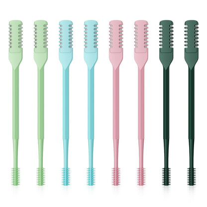 Meonxy 8-Pack Portable 2-in-1 Nasal Hair Cutter with Soft Cleaning Brush for Women and Men - 2026 Upgraded Double Sided Nose Knife
