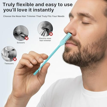 Meonxy 8-Pack Portable 2-in-1 Nasal Hair Cutter with Soft Cleaning Brush for Women and Men - 2026 Upgraded Double Sided Nose Knife