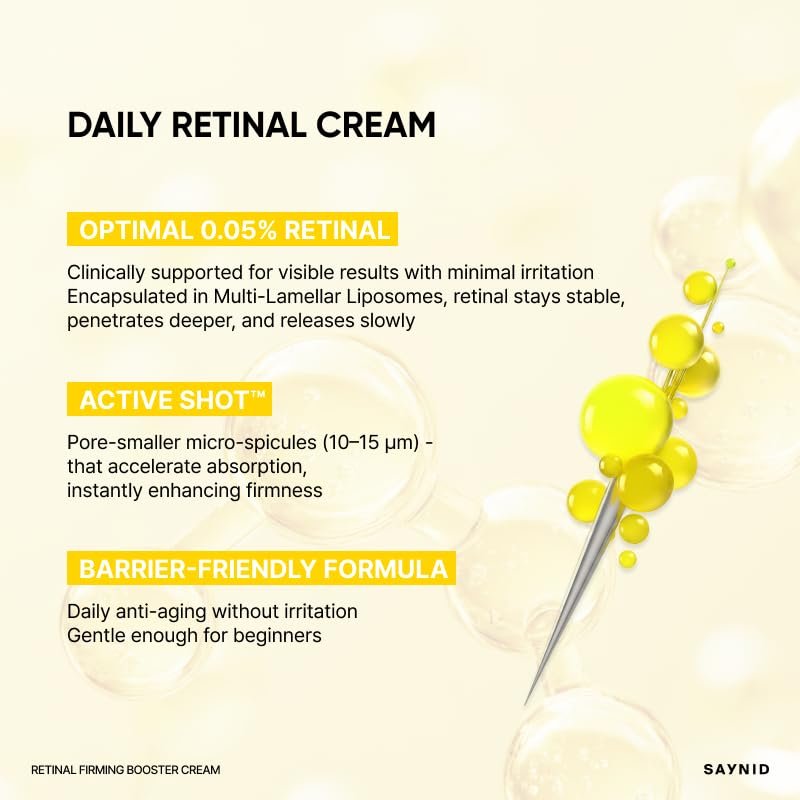 SAYNID Retinal Firming Booster Cream - 0.05% Optimal Retinal Anti-Aging Day & Night Moisturizer, Pore Tightening & Wrinkle Care, 15ml/0.50 fl oz - görsel 2