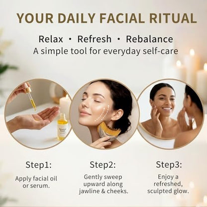 2-Pack Lymphatic Contour Face Brush for Gentle Facial Sculpting & Lymphatic Drainage - Ergonomic Design with Natural Bristles