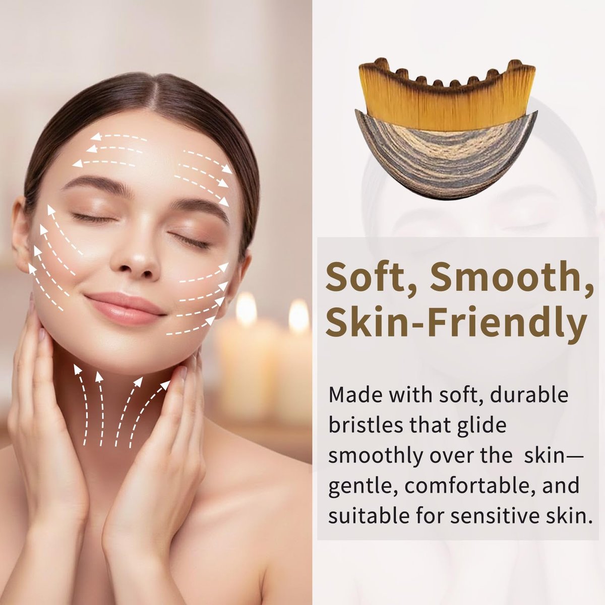 2-Pack Lymphatic Contour Face Brush for Gentle Facial Sculpting & Lymphatic Drainage - Ergonomic Design with Natural Bristles - görsel 7