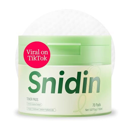 Snidin Toner Pads with Centella Asiatica & Collagen – 70 Pads for Hydration & Even Skin Tone Avelisse