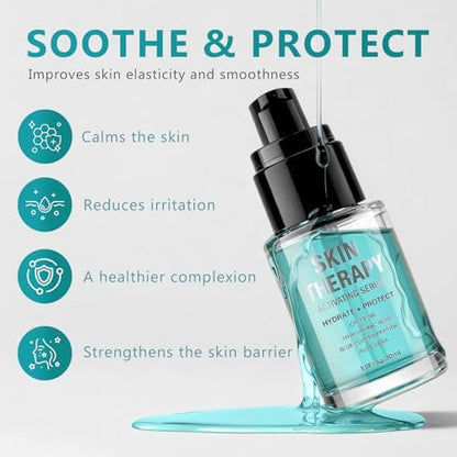Red Light Therapy Activation Serum for Face & Neck | Hydrating Anti-Aging Formula with Blue Tansy, Hyaluronic Acid & Aloe Vera | Pairs with LED Light Therapy & Microcurrent Devices | 1 Oz Avelisse