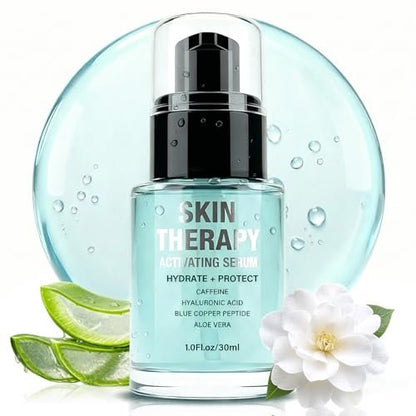 Red Light Therapy Activation Serum for Face & Neck | Hydrating Anti-Aging Formula with Blue Tansy, Hyaluronic Acid & Aloe Vera | Pairs with LED Light Therapy & Microcurrent Devices | 1 Oz Avelisse
