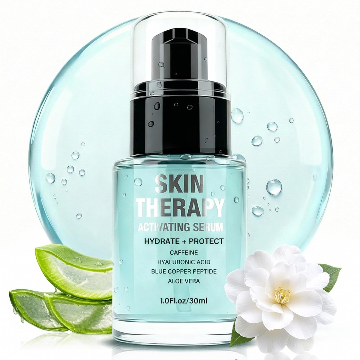 Red Light Therapy Activation Serum for Face & Neck | Hydrating Anti-Aging Formula with Blue Tansy, Hyaluronic Acid & Aloe Vera | Pairs with LED Light Therapy & Microcurrent Devices | 1 Oz Avelisse