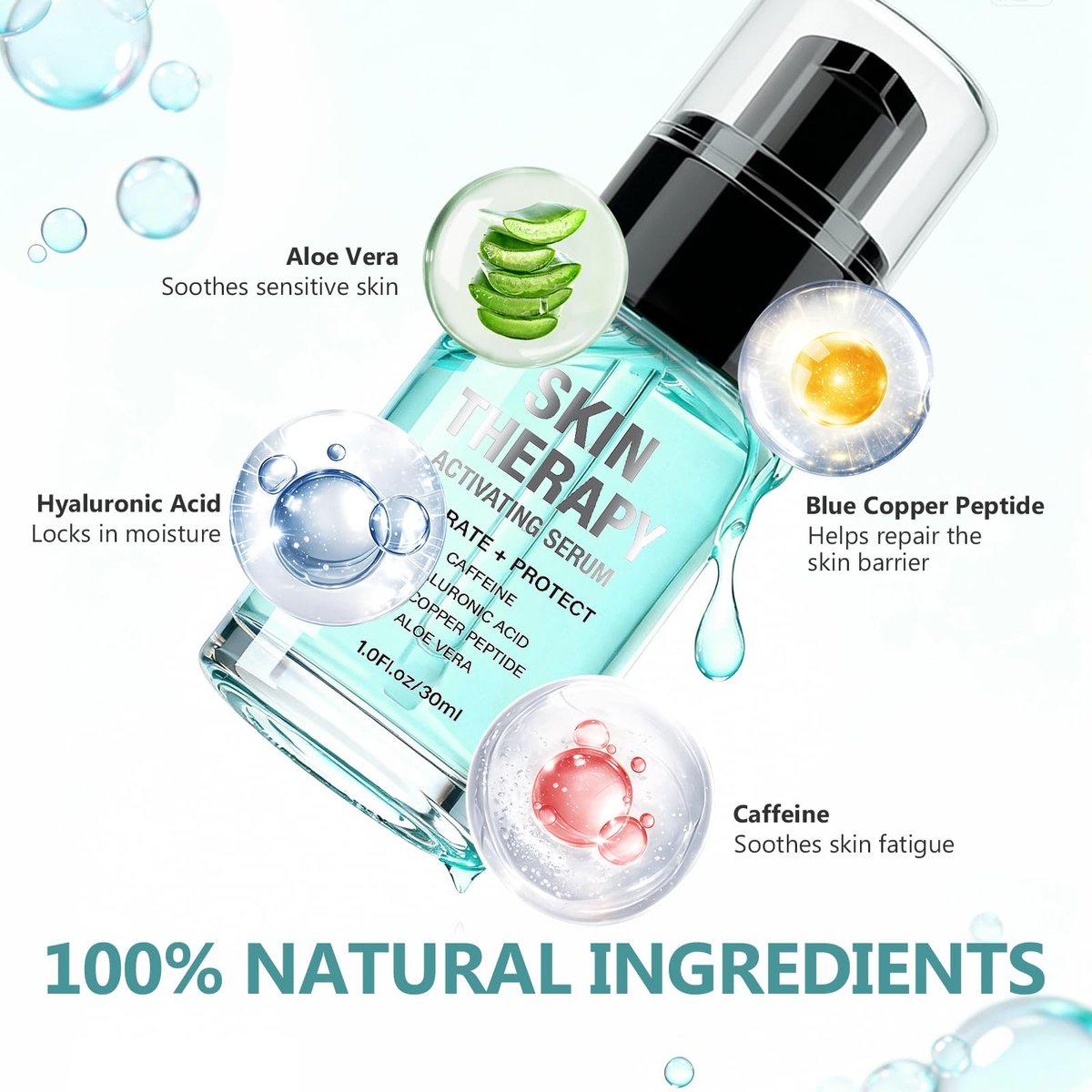 Red Light Therapy Activation Serum for Face & Neck | Hydrating Anti-Aging Formula with Blue Tansy, Hyaluronic Acid & Aloe Vera | Pairs with LED Light Therapy & Microcurrent Devices | 1 Oz Avelisse