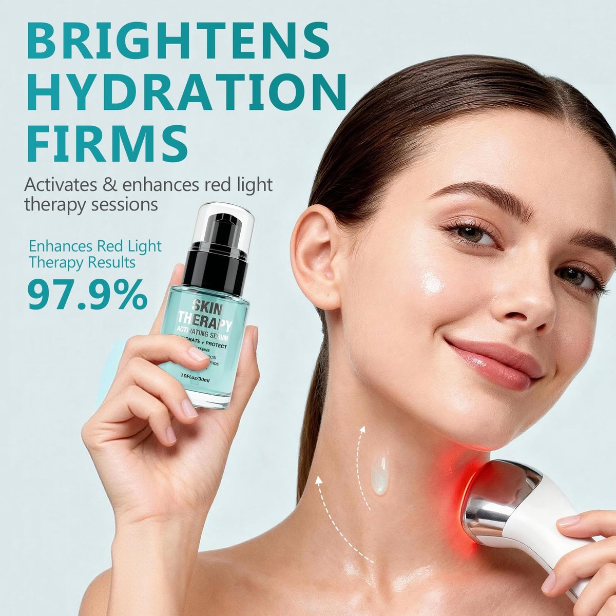 Red Light Therapy Activation Serum for Face & Neck | Hydrating Anti-Aging Formula with Blue Tansy, Hyaluronic Acid & Aloe Vera | Pairs with LED Light Therapy & Microcurrent Devices | 1 Oz Avelisse