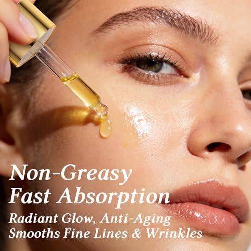 Vitamin C Turmeric Face Oil - Brightening & Hydrating Facial Oil with Jojoba Oil & Squalane for Dark Spots, Dry Skin, Wrinkles & Uneven Skin Tone, All Skin Types, 1 Fl Oz Avelisse