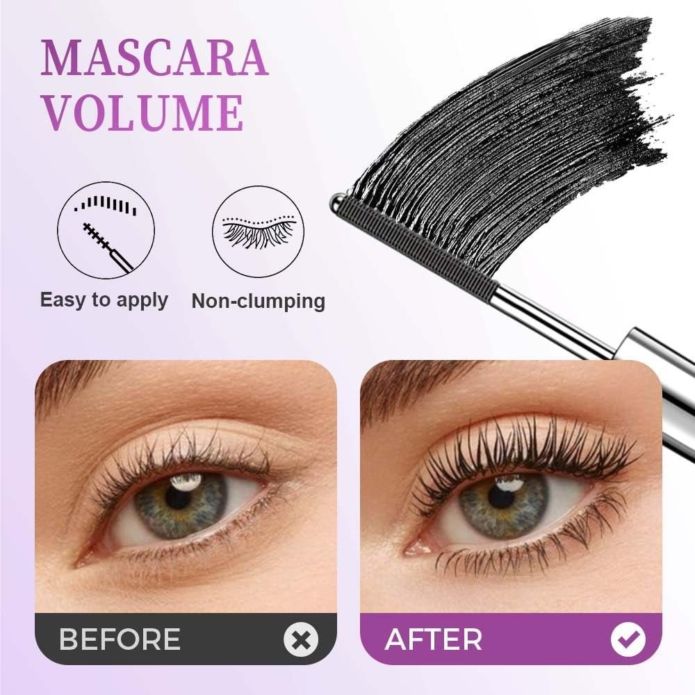 Livalur 2-Pack Iron Wand Mascara – Waterproof Metal Wand Mascara for Volume & Length, Brushless No Clump 3D Curling Eyelash (Black) - görsel 5