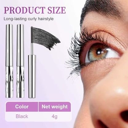 Livalur 2-Pack Iron Wand Mascara – Waterproof Metal Wand Mascara for Volume & Length, Brushless No Clump 3D Curling Eyelash (Black)