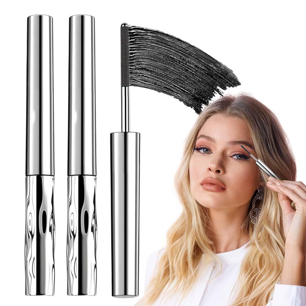 Livalur 2-Pack Iron Wand Mascara – Waterproof Metal Wand Mascara for Volume & Length, Brushless No Clump 3D Curling Eyelash (Black) - görsel 1