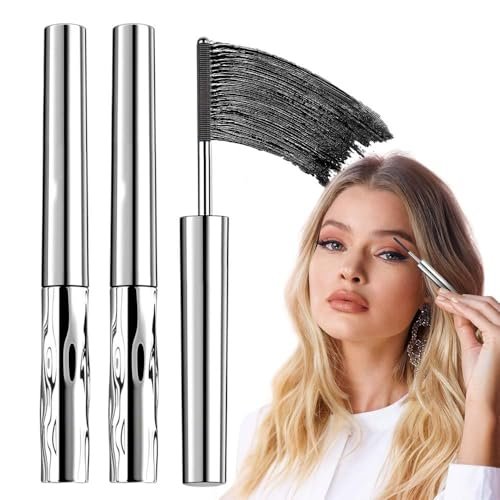 Livalur 2-Pack Iron Wand Mascara – Waterproof Metal Wand Mascara for Volume & Length, Brushless No Clump 3D Curling Eyelash (Black) - görsel 2