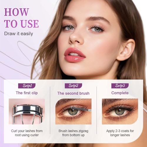 Livalur 2-Pack Iron Wand Mascara – Waterproof Metal Wand Mascara for Volume & Length, Brushless No Clump 3D Curling Eyelash (Black) - görsel 8