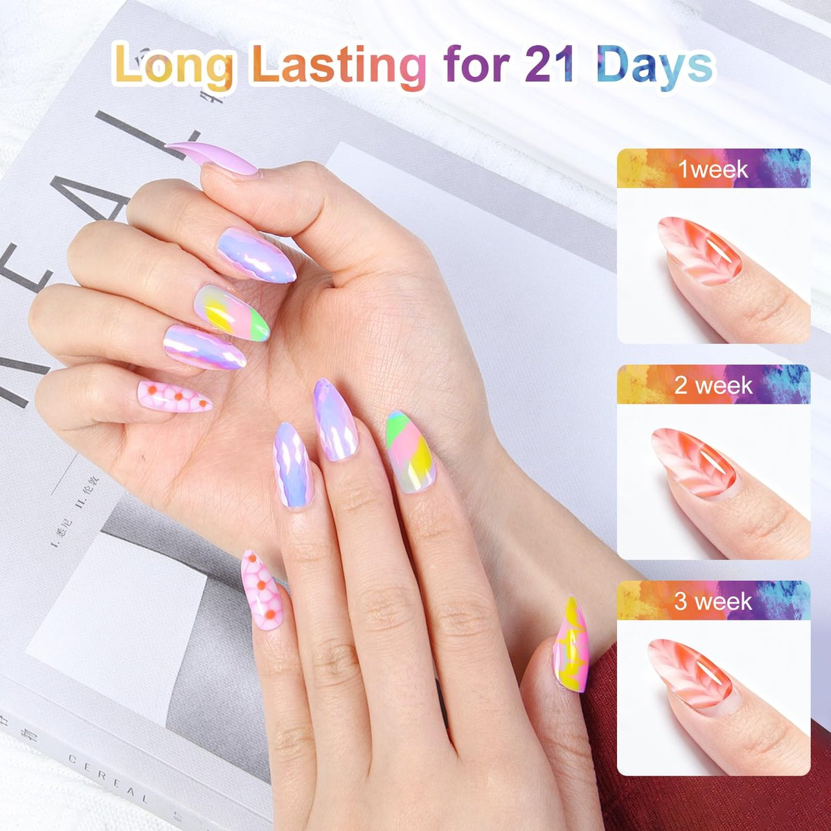 VIVAALI Blooming Gel Nail Polish - Clear Watercolor Effect, Professional Grade, Glossy Finish, Soak-off Formula for Nail Art, UV/LED Cured, 0.5 Fl Oz Avelisse