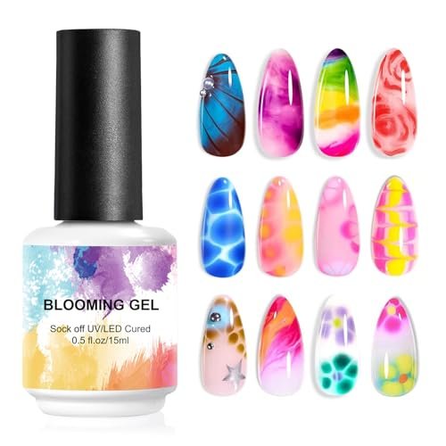 VIVAALI Blooming Gel Nail Polish - Clear Watercolor Effect, Professional Grade, Glossy Finish, Soak-off Formula for Nail Art, UV/LED Cured, 0.5 Fl Oz Avelisse