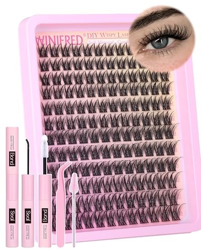 Winifred Wispy Lash Clusters Kit: DIY Natural Individual Eyelash Extensions – C Curve, 10-16mm, Black Avelisse