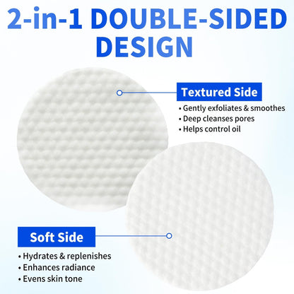 Mrlilei beauty BHA Salicylic Acid Toner Pads with Pore Care - Dual-Textured Facial Exfoliation Toner Pads with Glycolic Acid, Niacinamide Daily Face Skincare - 70 Pads + 4 Trial Pads