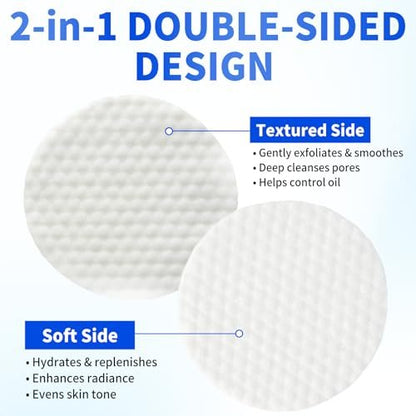 Mrlilei beauty BHA Salicylic Acid Toner Pads with Pore Care - Dual-Textured Facial Exfoliation Toner Pads with Glycolic Acid, Niacinamide Daily Face Skincare - 70 Pads + 4 Trial Pads